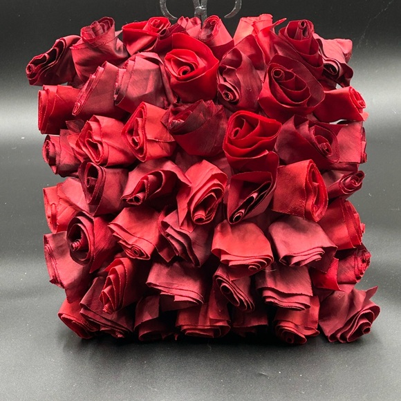 Pier 1 red fabric rose pillow, valentines - Picture 1 of 6